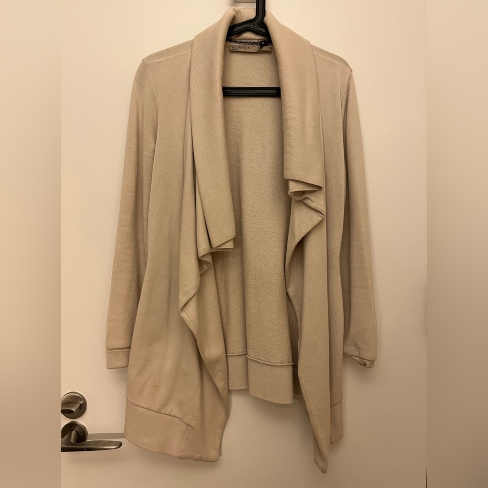 All Saints Dahlia Draped Midi Sweater - Beige